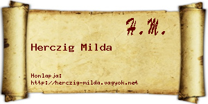 Herczig Milda névjegykártya